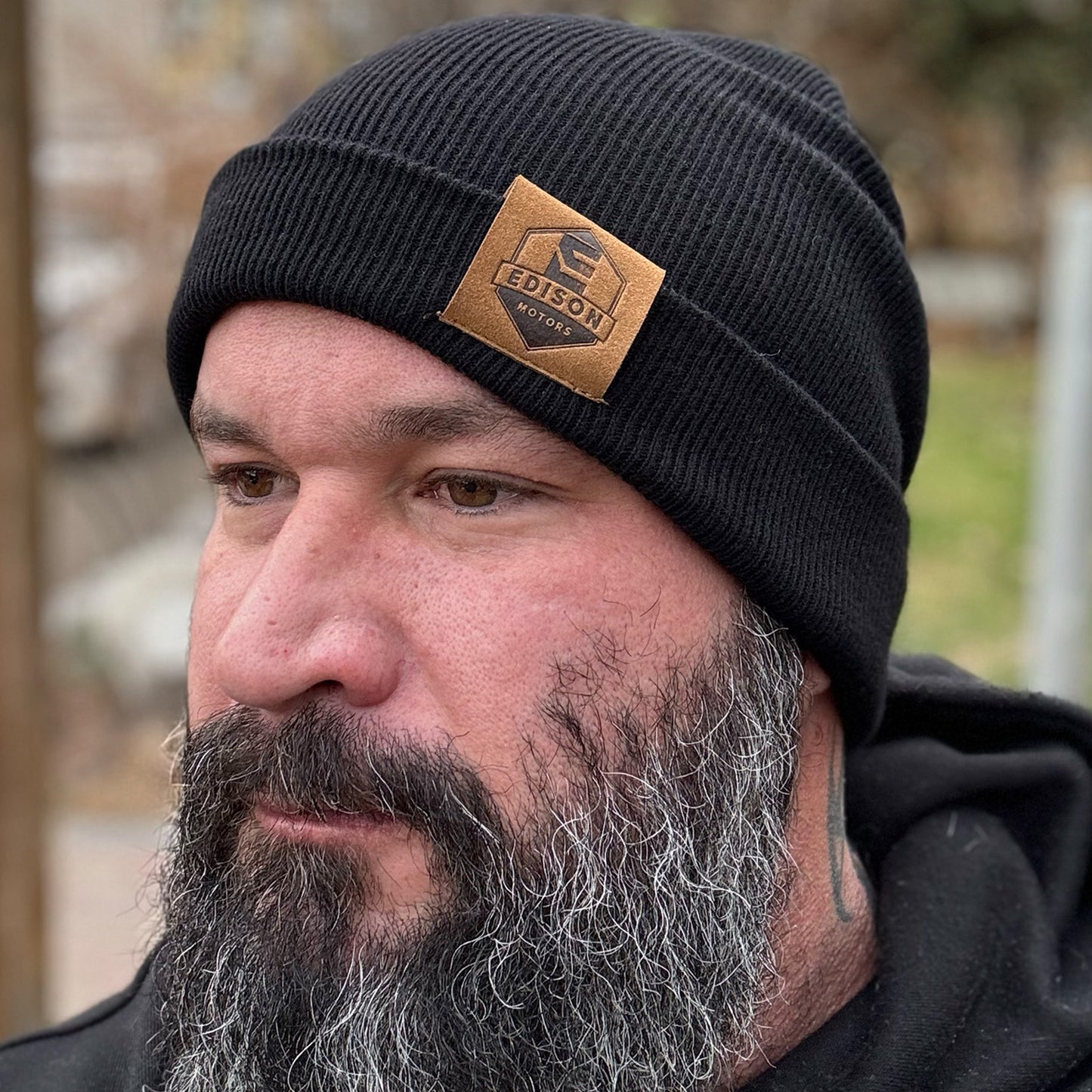 Toque "Beenie" Edison, Leather Logo