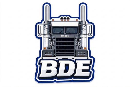 BDE Hard Hat Sticker 2″ blue